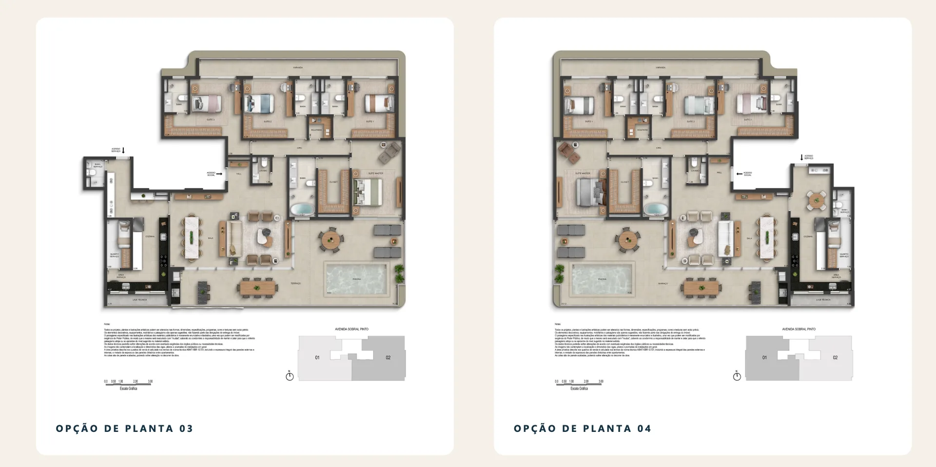 Planta 3: Breton Barra da Tijuca, apartamento de alto padrão na Barra da Tijuca, Rio de Janeiro