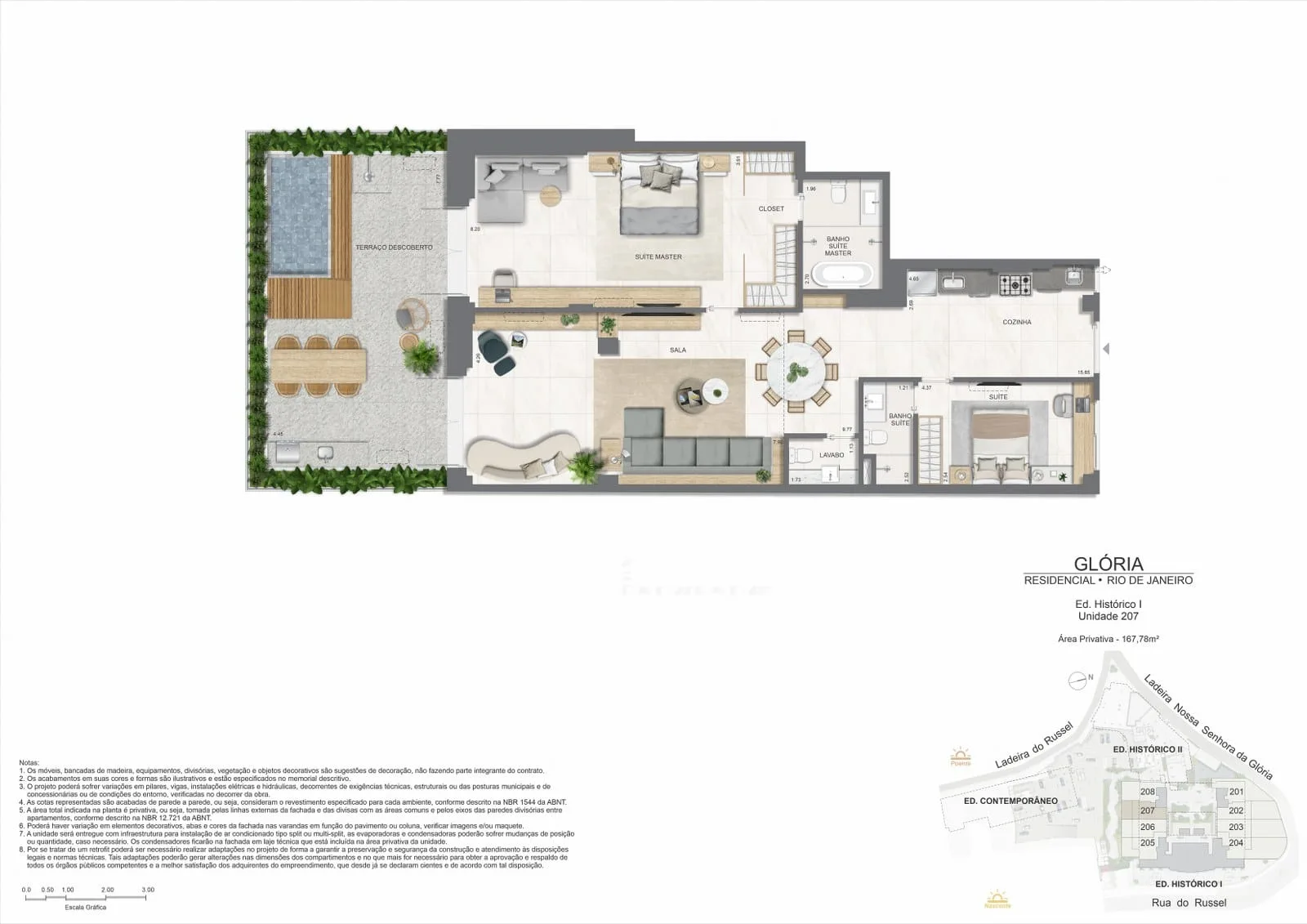 Planta 7: Glória Residencial, apartamento de alto padrão na Gávea, Rio de Janeiro