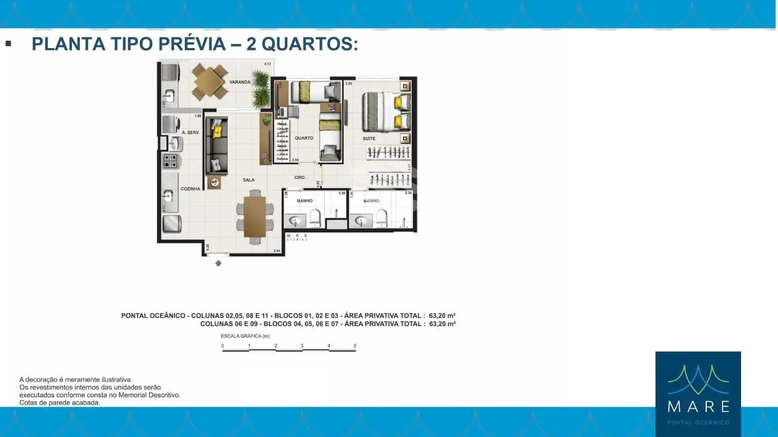 Planta 2: Mare Pontal Oceânico, apartamento de alto padrão no Recreio dos Bandeirantes, Rio de Janeiro