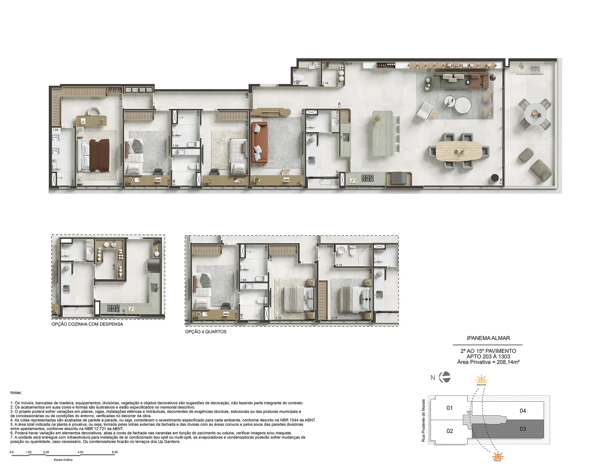 Planta 2: Ipanema Almar, apartamento de alto padrão em Ipanema, Rio de Janeiro