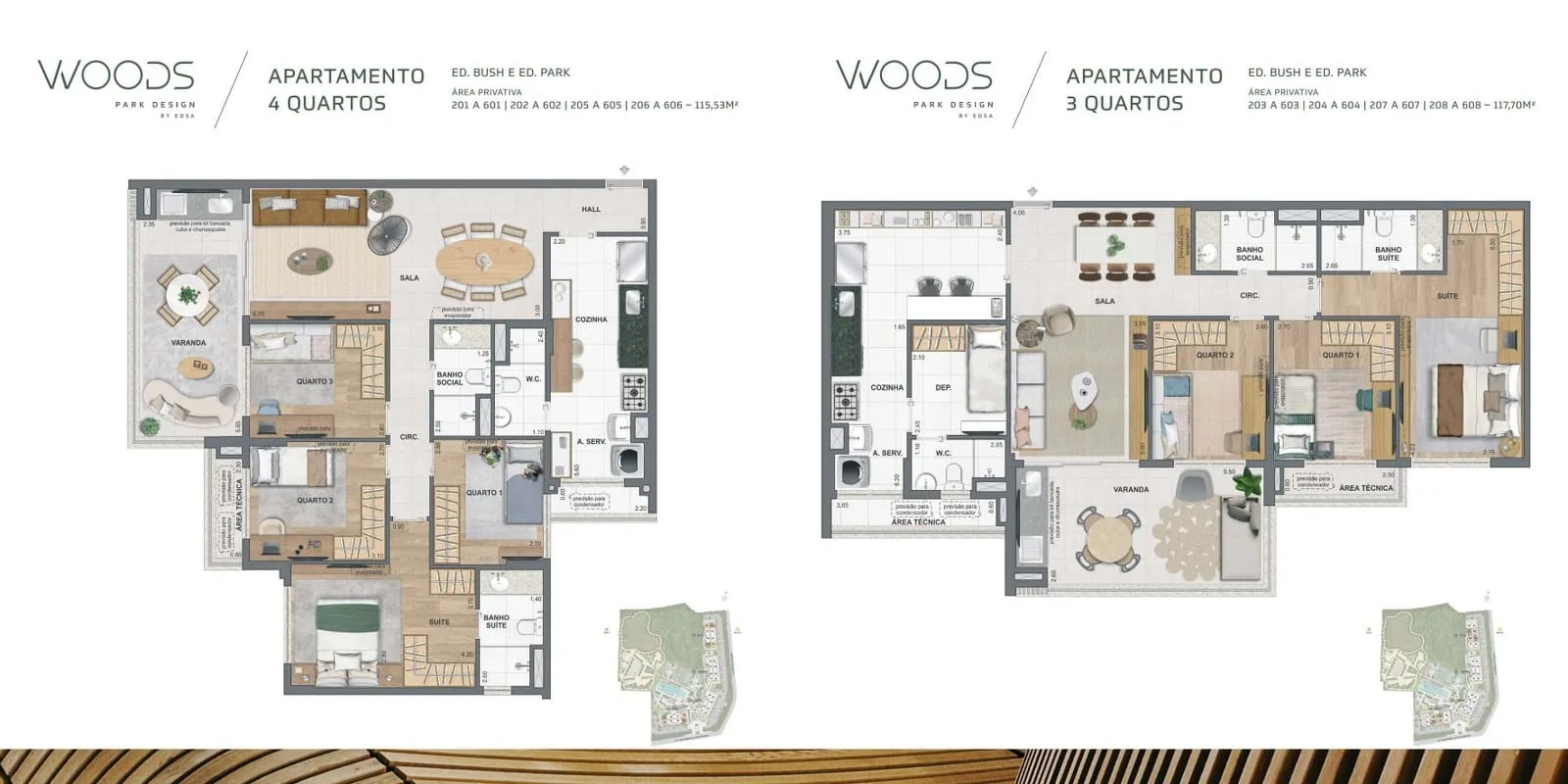 Planta 6: Woods Park Design, apartamento de alto padrão na Barra da Tijuca, Rio de Janeiro