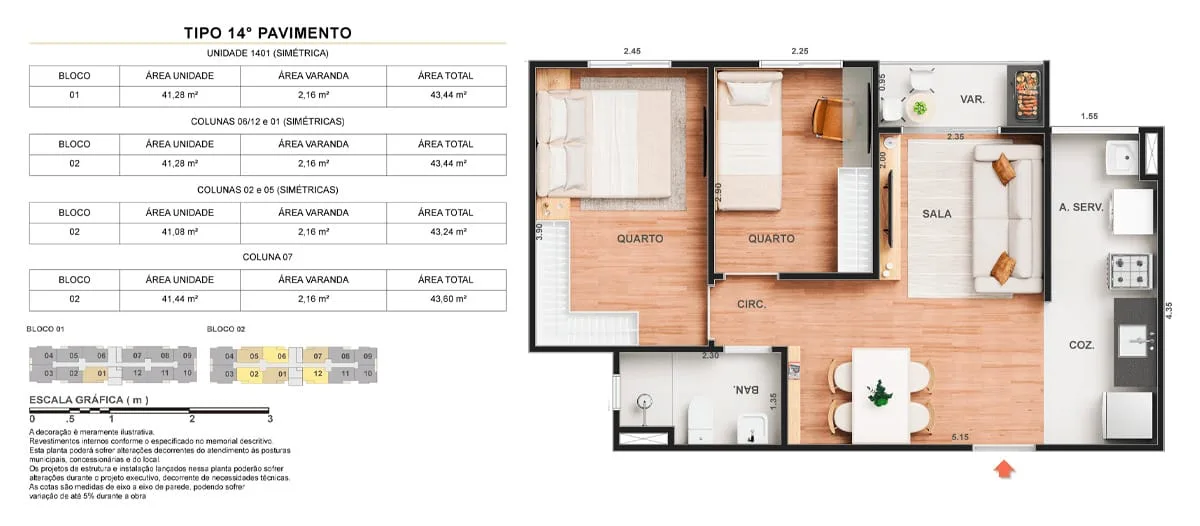 Planta 16: Vitale Sky Clube Residencial, apartamento de alto padrão em Outro, Rio de Janeiro