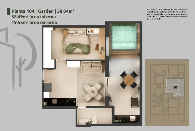 Planta 4: Residencial Vilares Copacabana, studio de alto padrão em Copacabana, Rio de Janeiro