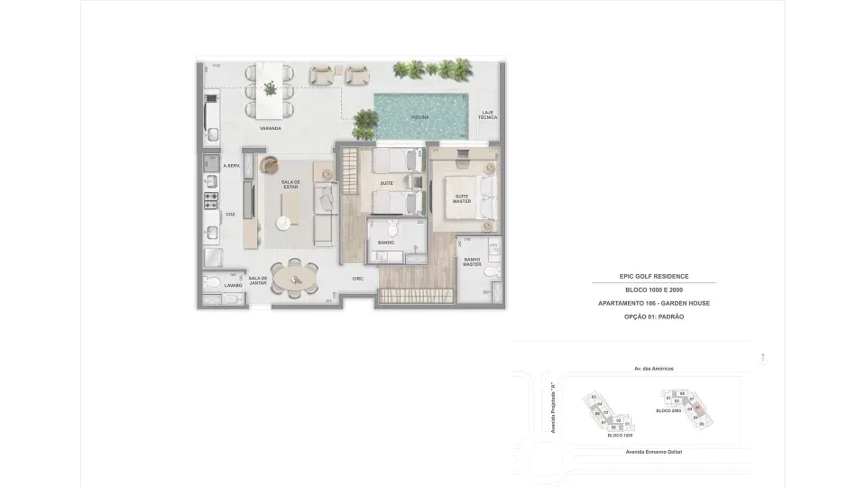Planta 7: Epic Golf Residence, apartamento de alto padrão na Barra da Tijuca, Rio de Janeiro