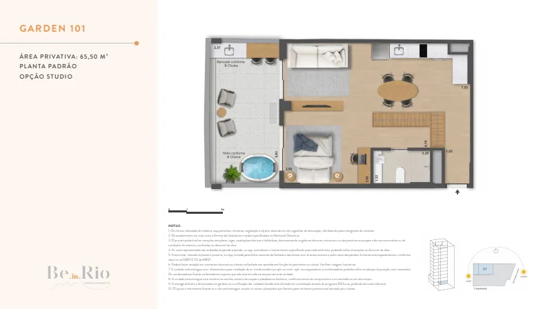 Planta 2: Ben in Rio Pompeu Loureiro, apartamento de alto padrão em Copacabana, Rio de Janeiro