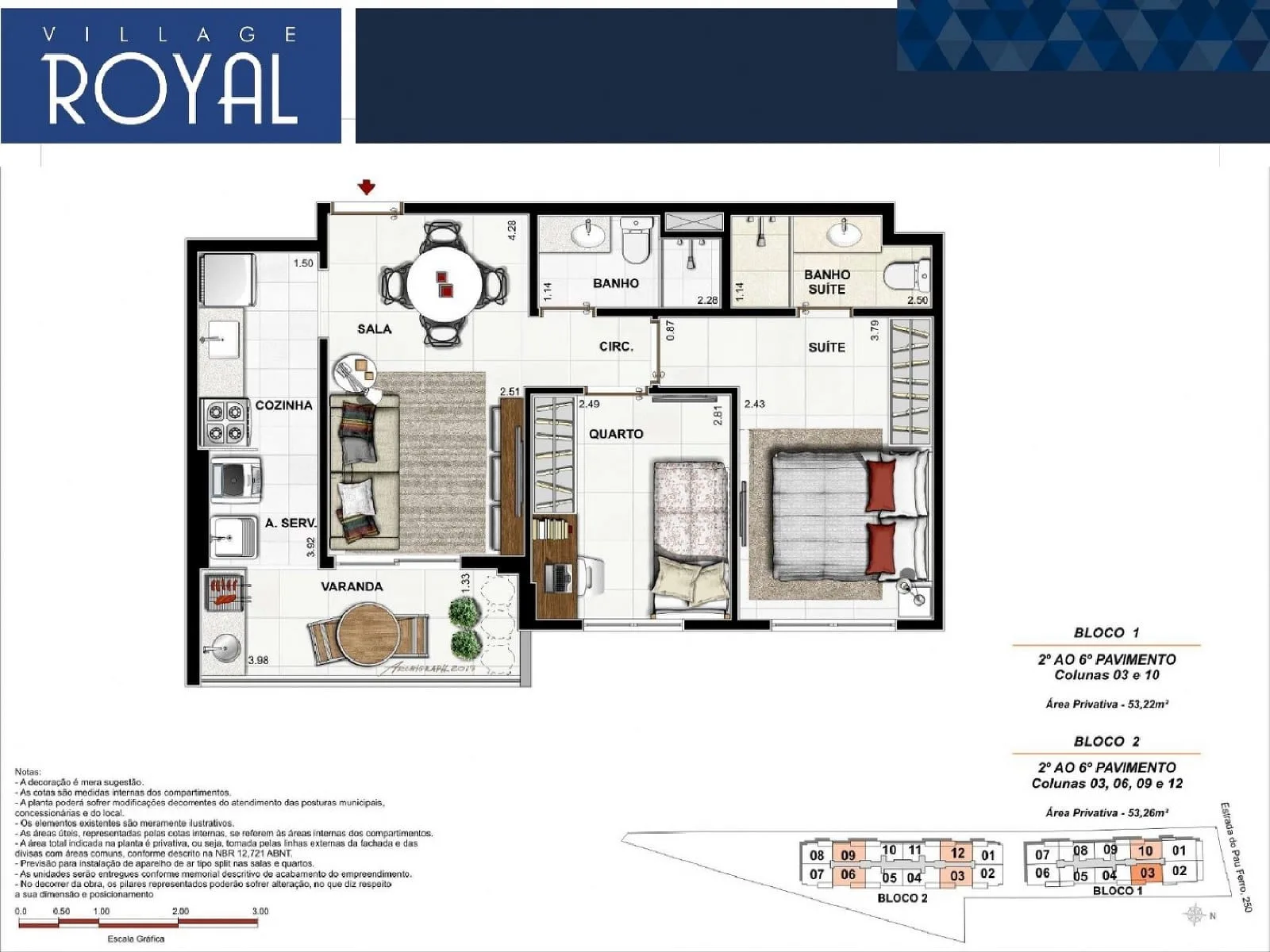 Planta 2: Village Royal Freguesia, apartamento de alto padrão em Outro, Rio de Janeiro
