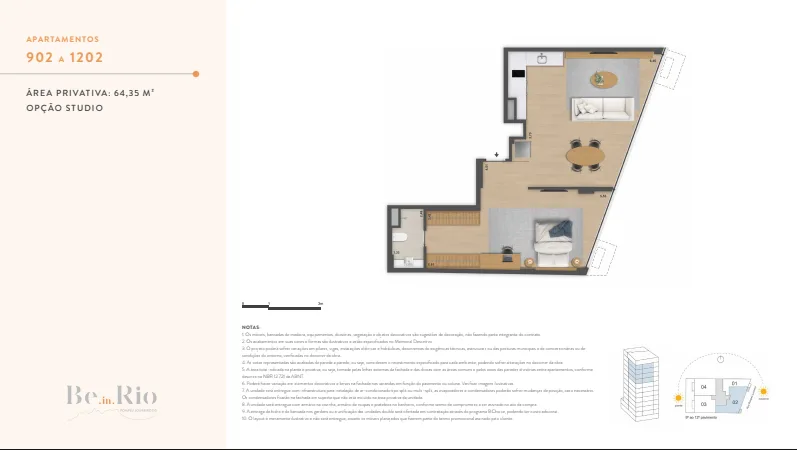 Planta 9: Ben in Rio Pompeu Loureiro, apartamento de alto padrão em Copacabana, Rio de Janeiro