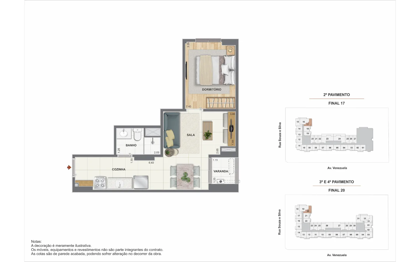 Planta 12: Orla Mauá , studio de alto padrão no Centro, Rio de Janeiro