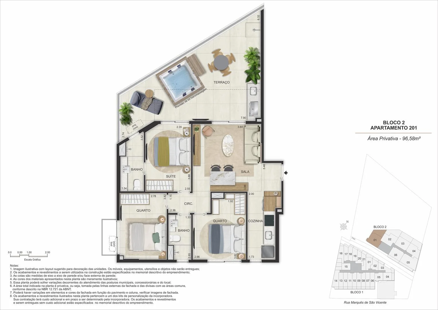 Planta 19: Gaví Gávea, studio de alto padrão na Gávea, Rio de Janeiro