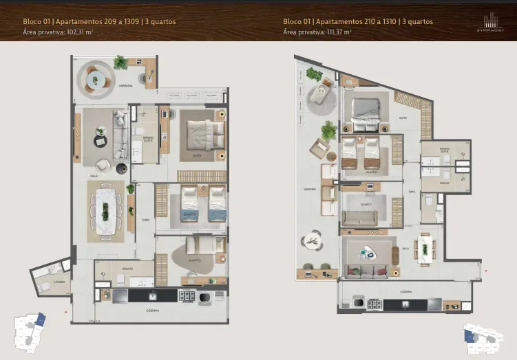 Planta 7: Symphony Residences Flamengo, apartamento de alto padrão no Flamengo, Rio de Janeiro