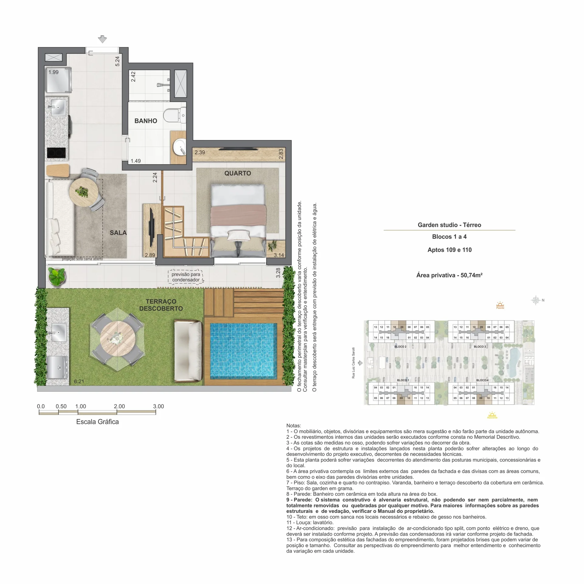 Planta 2: Feel Pontal Oceânico, studio de alto padrão no Recreio dos Bandeirantes, Rio de Janeiro