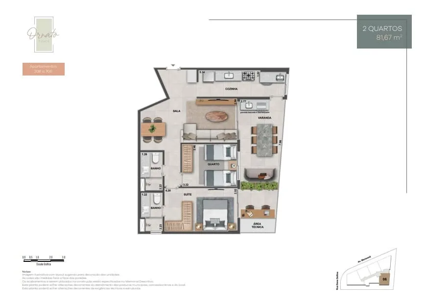 Planta 12: Ornato Tijuca, apartamento de alto padrão na Tijuca, Rio de Janeiro