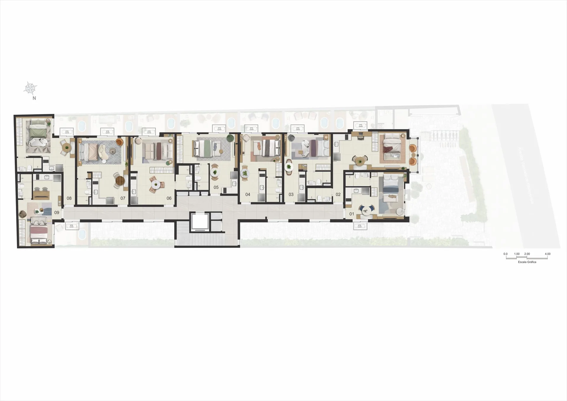 Planta 23: Stay 360 Leblon, apartamento de alto padrão no Leblon, Rio de Janeiro