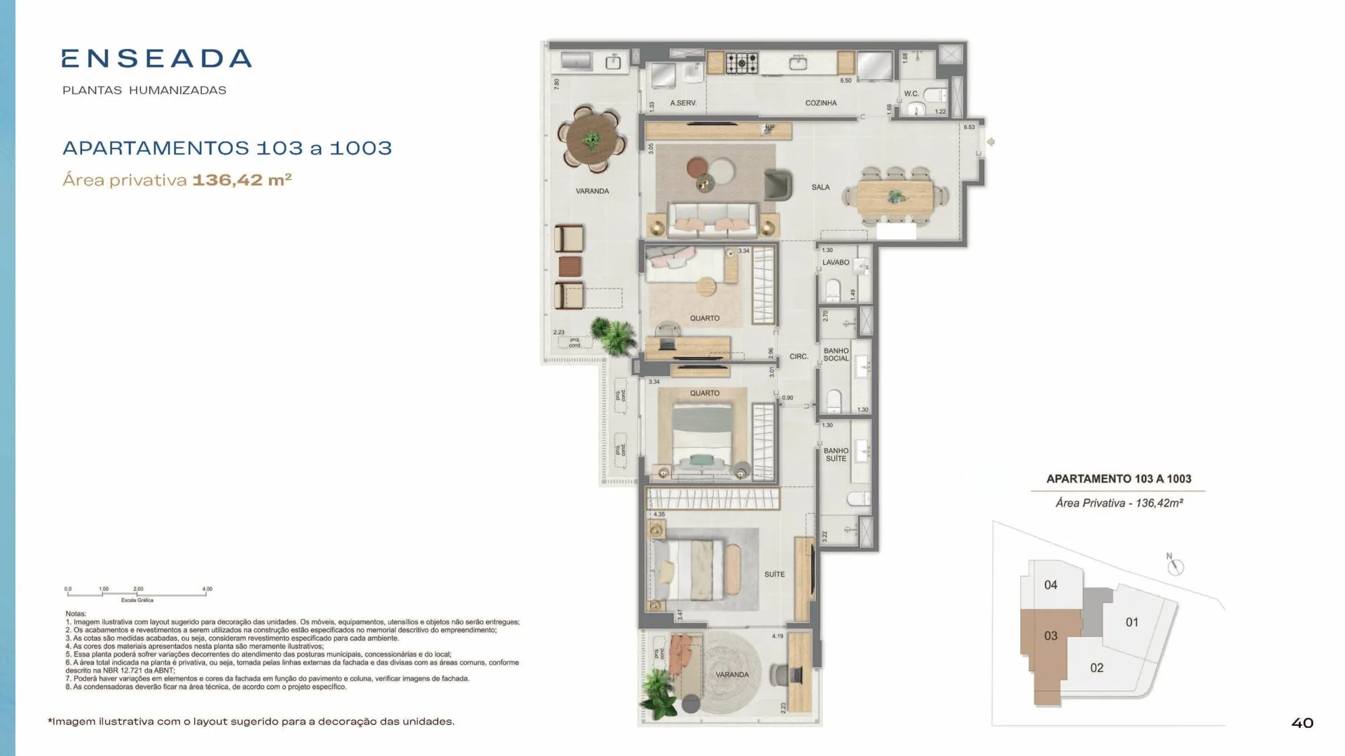 Planta 3: Enseada Botafogo Residencial, apartamento de alto padrão em Botafogo, Rio de Janeiro