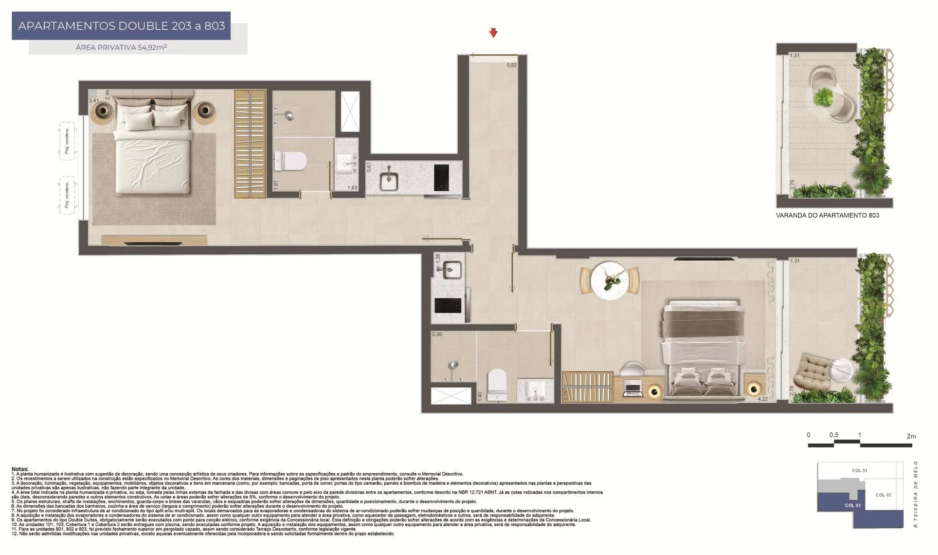 Planta 1: Mare Ipanema, apartamento de alto padrão em Ipanema, Rio de Janeiro