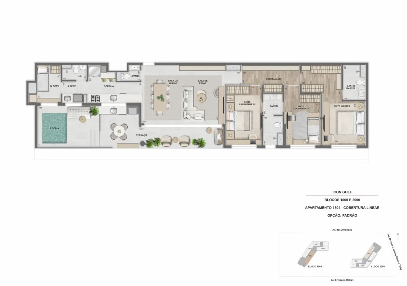 Planta 10: Icon Golf Residence, apartamento de alto padrão na Barra da Tijuca, Rio de Janeiro