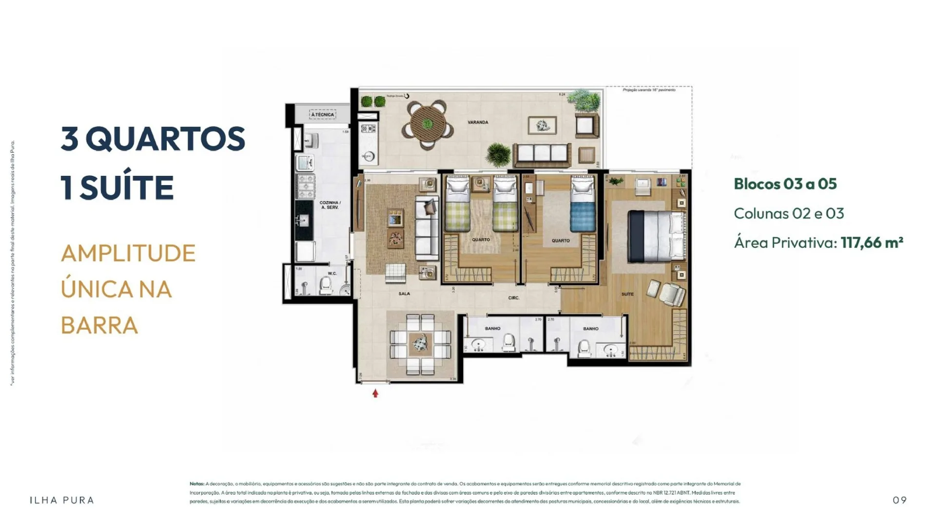 Planta 3: Elos Ilha Pura, apartamento de alto padrão na Barra da Tijuca, Rio de Janeiro