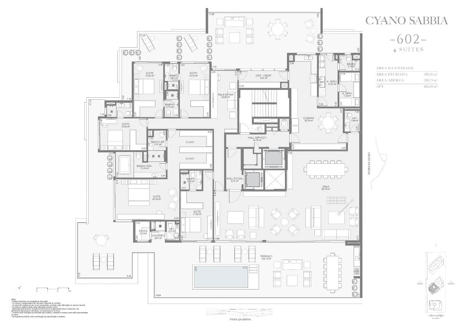 Planta 7: Cyano Exclusive Residences, apartamento de alto padrão na Barra da Tijuca, Rio de Janeiro