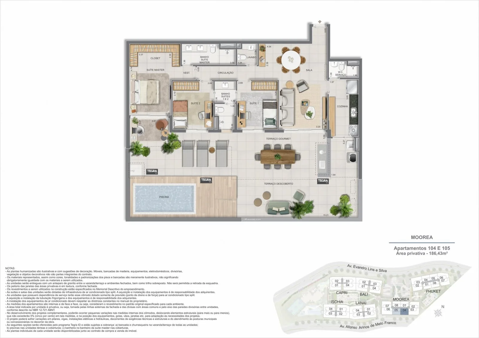 Planta 19: Gaea Home Resort, apartamento de alto padrão na Barra da Tijuca, Rio de Janeiro