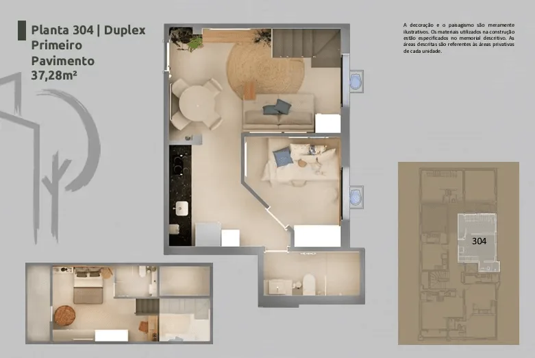 Planta 13: Residencial Vilares Copacabana, studio de alto padrão em Copacabana, Rio de Janeiro