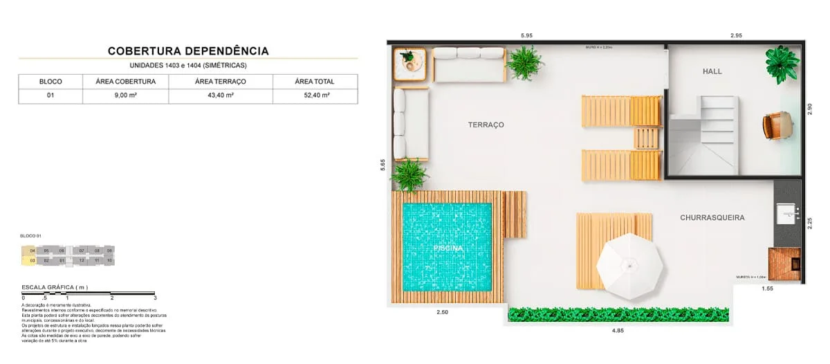 Planta 5: Vitale Sky Clube Residencial, apartamento de alto padrão em Outro, Rio de Janeiro