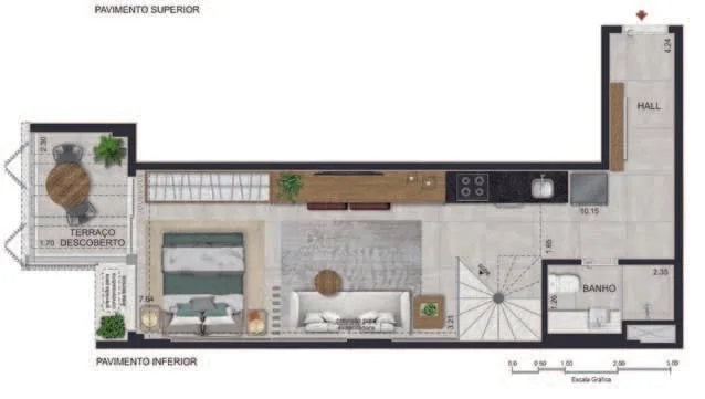 Planta 12: OUI Ipanema Studios, studio de alto padrão em Ipanema, Rio de Janeiro