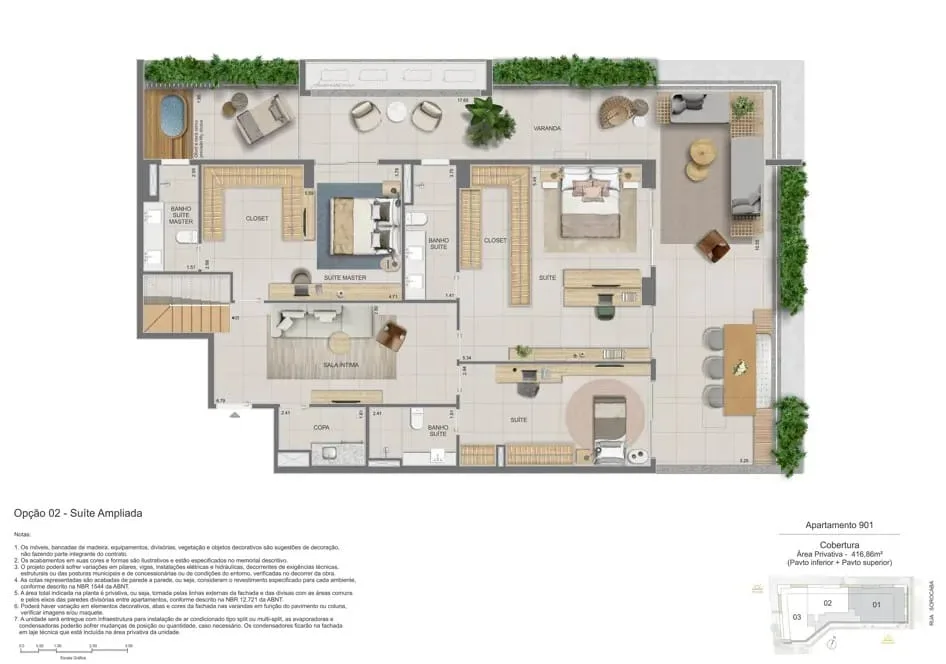 Planta 15: Zenture Residencial, apartamento de alto padrão em Botafogo, Rio de Janeiro