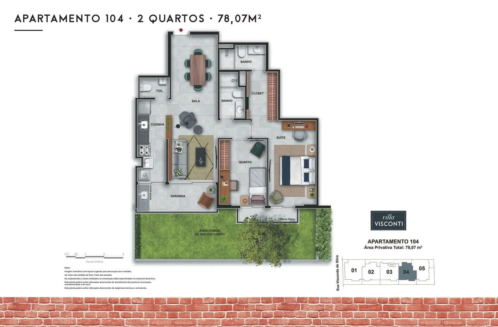 Planta 8: Villa Visconti Botafogo, apartamento de alto padrão em Botafogo, Rio de Janeiro