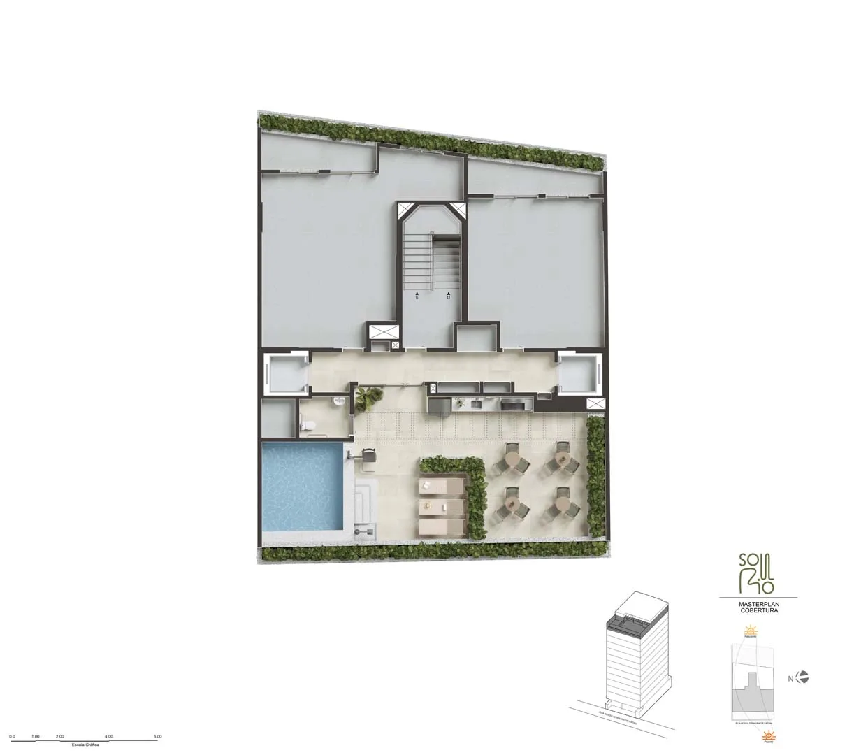 Planta 2: Soul Rio Nossa Senhora de Fátima, studio de alto padrão no Centro, Rio de Janeiro