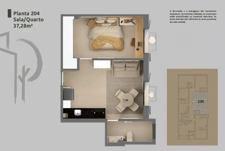 Planta 10: Residencial Vilares Copacabana, studio de alto padrão em Copacabana, Rio de Janeiro