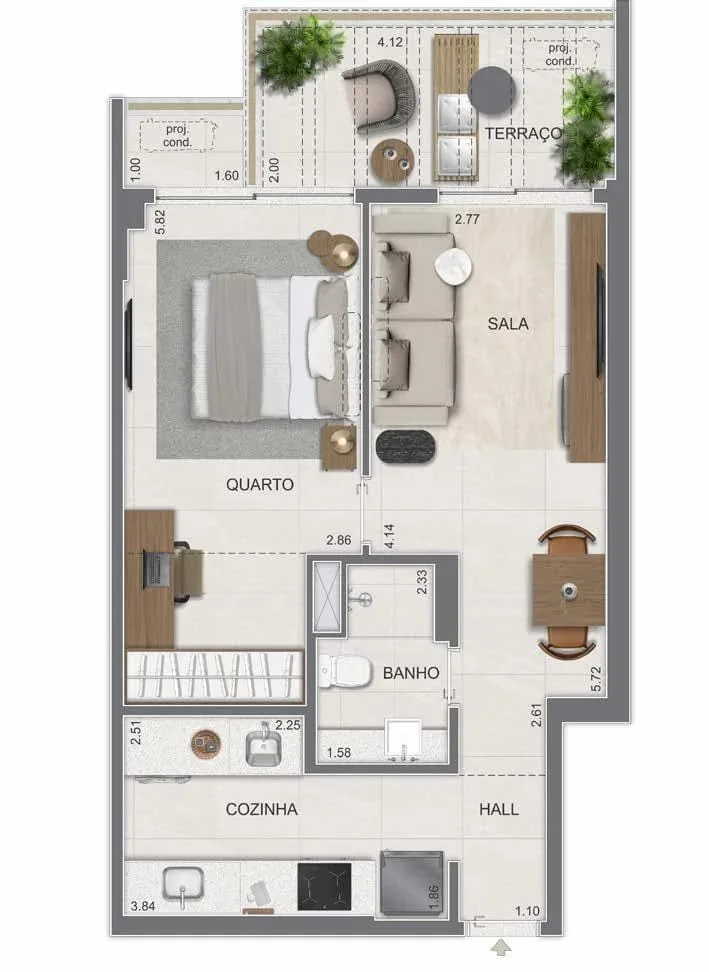 Planta 4: Lis Smart Living Copacabana, studio de alto padrão em Copacabana, Rio de Janeiro
