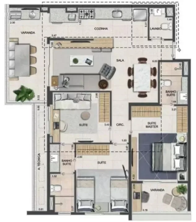 Planta 11: Tiê Residencial, apartamento de alto padrão na Tijuca, Rio de Janeiro