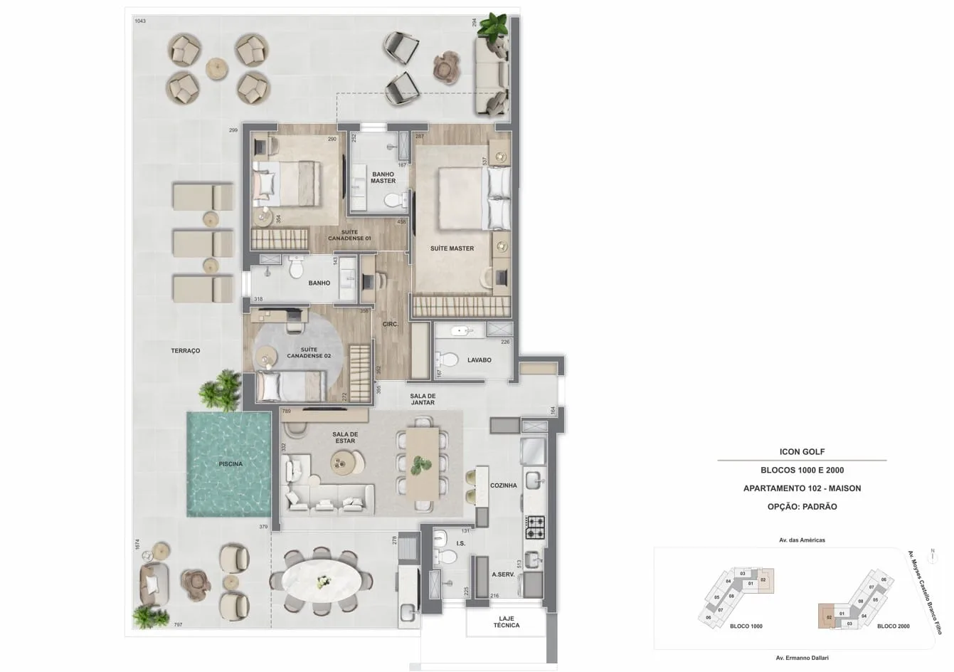 Planta 16: Icon Golf Residence, apartamento de alto padrão na Barra da Tijuca, Rio de Janeiro