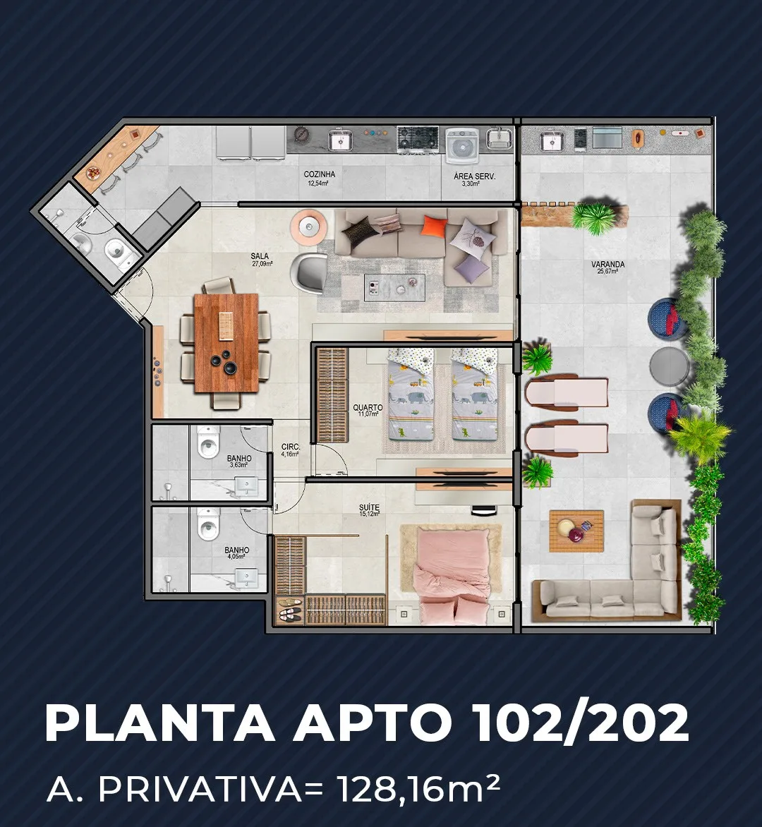 Planta 2: Azure Barra da Tijuca, apartamento de alto padrão na Barra da Tijuca, Rio de Janeiro