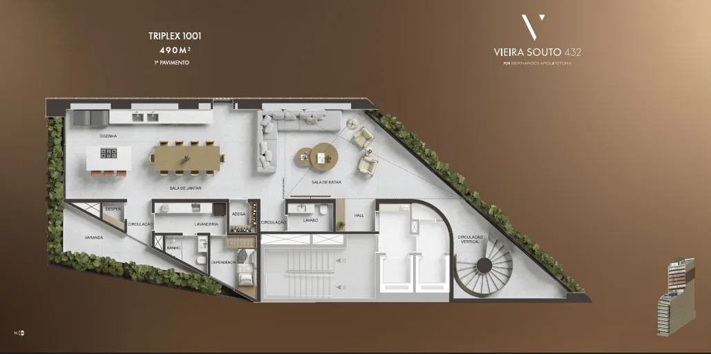 Planta 7: Vieira Souto 432, apartamento de alto padrão em Ipanema, Rio de Janeiro