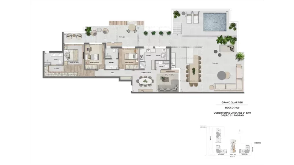Planta 22: Grand Quartier, apartamento de alto padrão na Barra da Tijuca, Rio de Janeiro