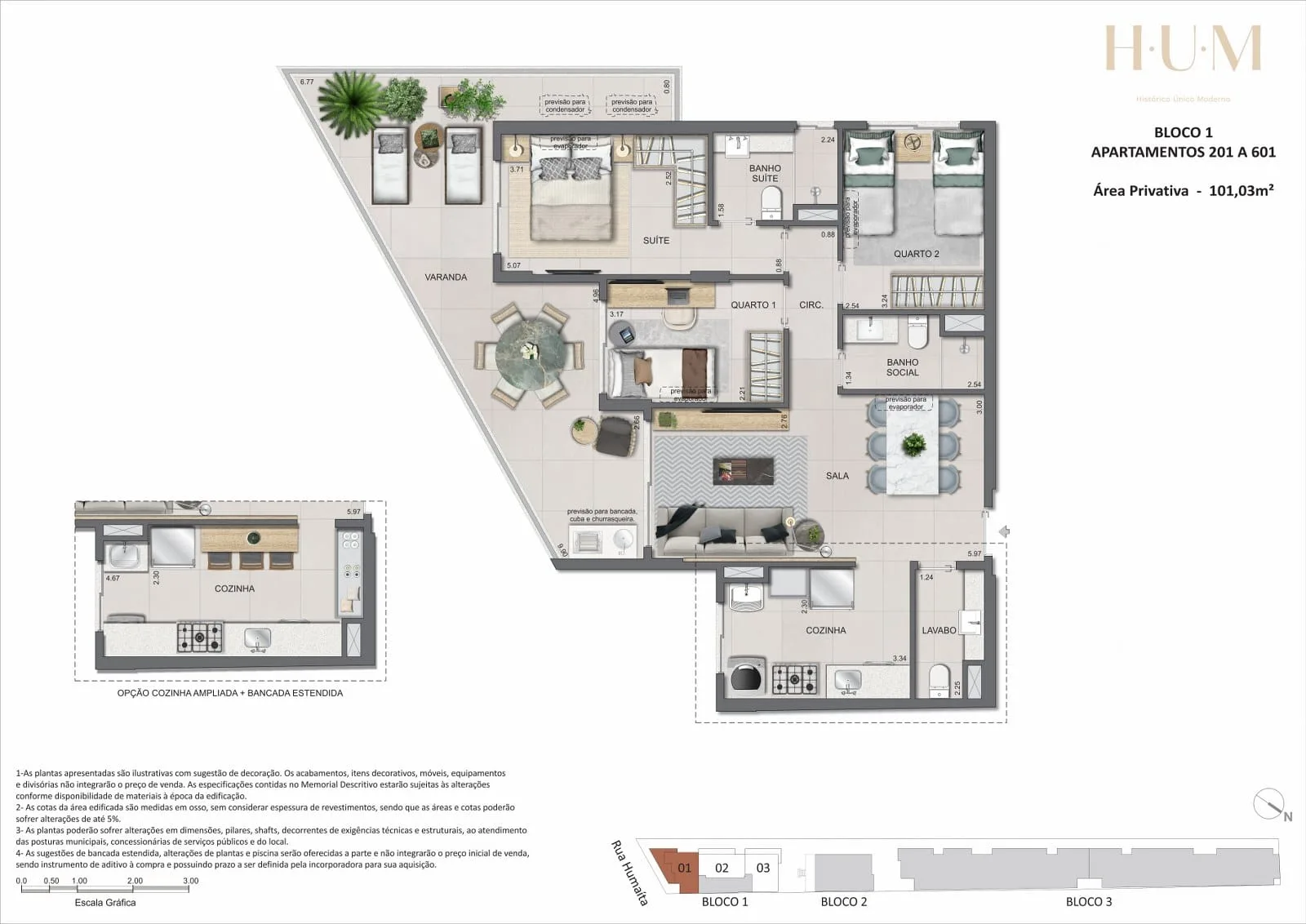 Planta 1: Hum Humaitá, apartamento de alto padrão em Outro, Rio de Janeiro