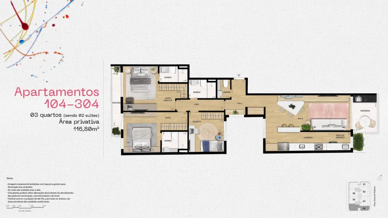 Planta 5: Cora Gávea, apartamento de alto padrão na Gávea, Rio de Janeiro