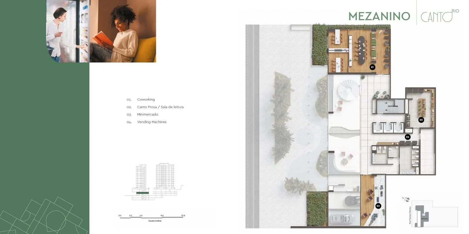 Planta 2: Canto Rio Arpoador, studio de alto padrão no Arpoador, Rio de Janeiro