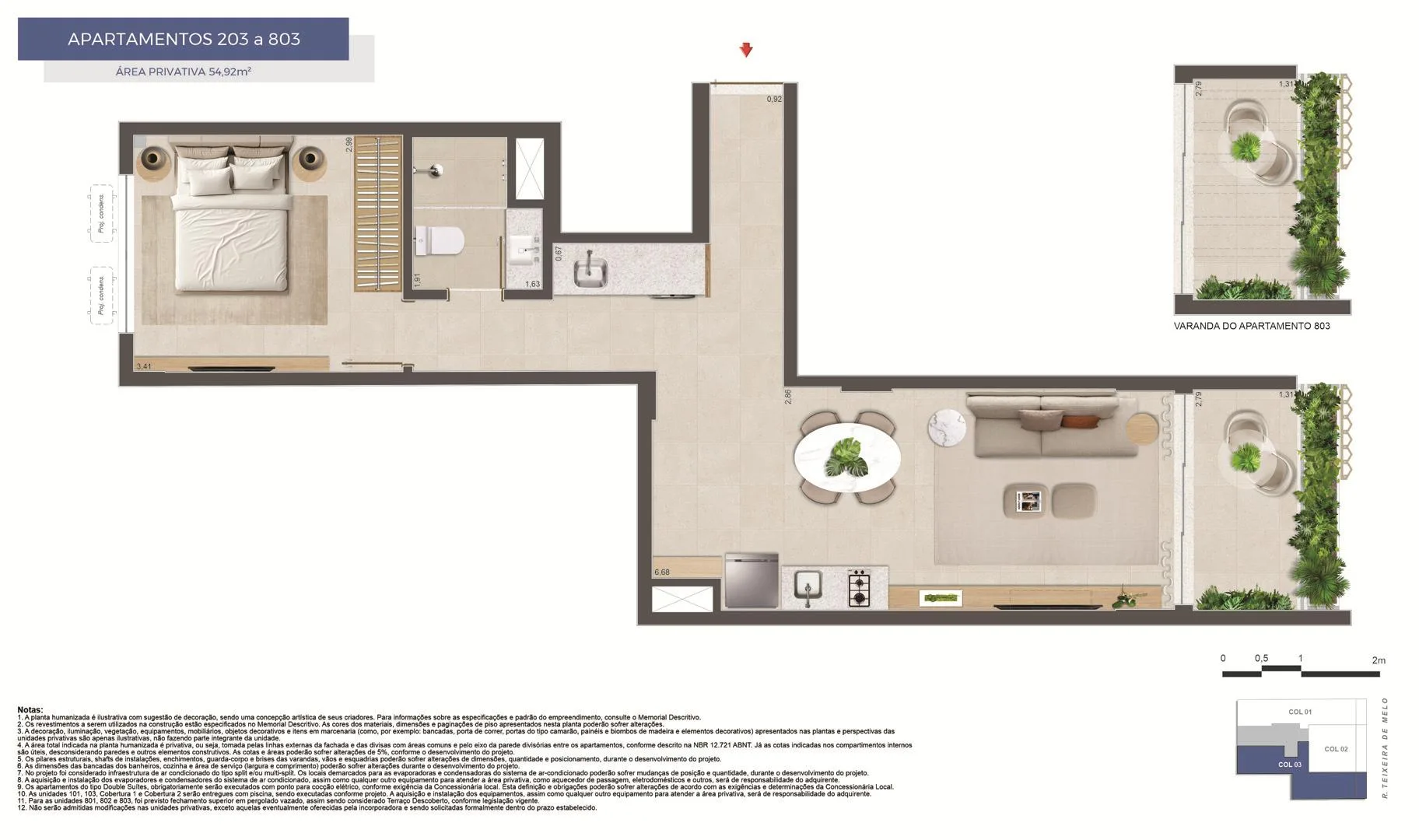 Planta 3: Mare Ipanema, apartamento de alto padrão em Ipanema, Rio de Janeiro