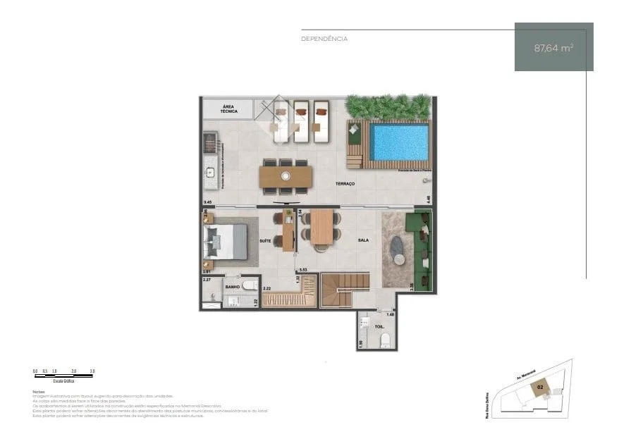 Planta 16: Ornato Tijuca, apartamento de alto padrão na Tijuca, Rio de Janeiro