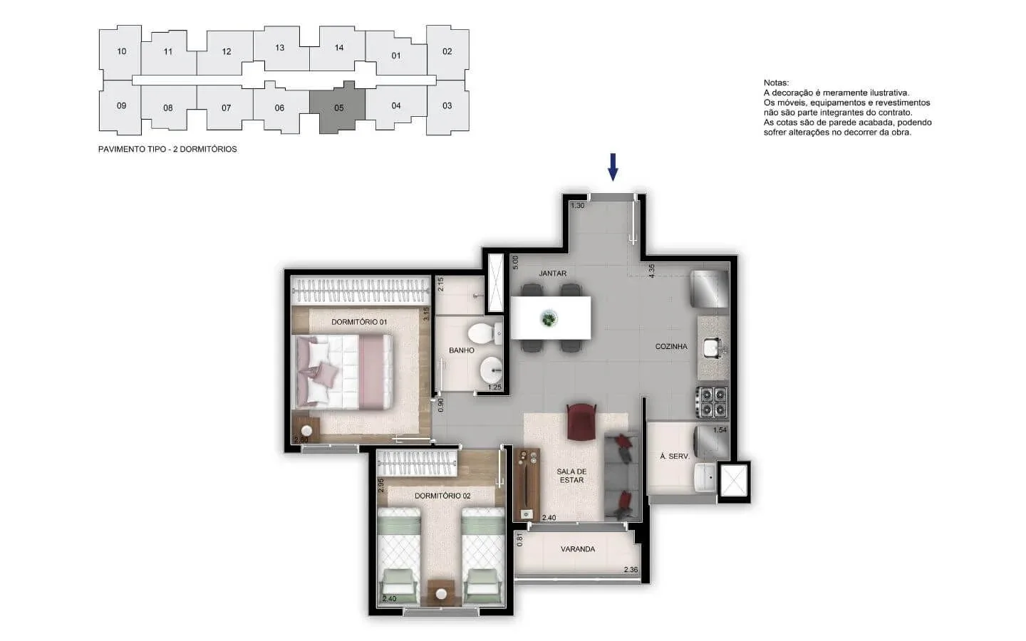 Planta 2: Orla Recreio Prainha, apartamento de alto padrão no Recreio dos Bandeirantes, Rio de Janeiro
