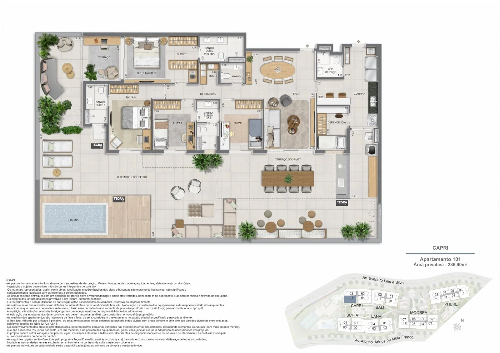 Planta 6: Gaea Home Resort, apartamento de alto padrão na Barra da Tijuca, Rio de Janeiro
