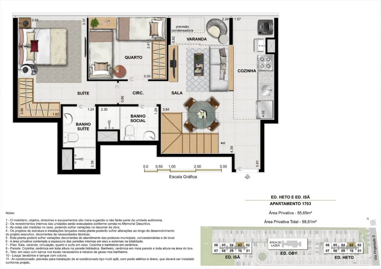 Planta 13: Murano Residencial, apartamento de alto padrão na Barra Olímpica, Rio de Janeiro