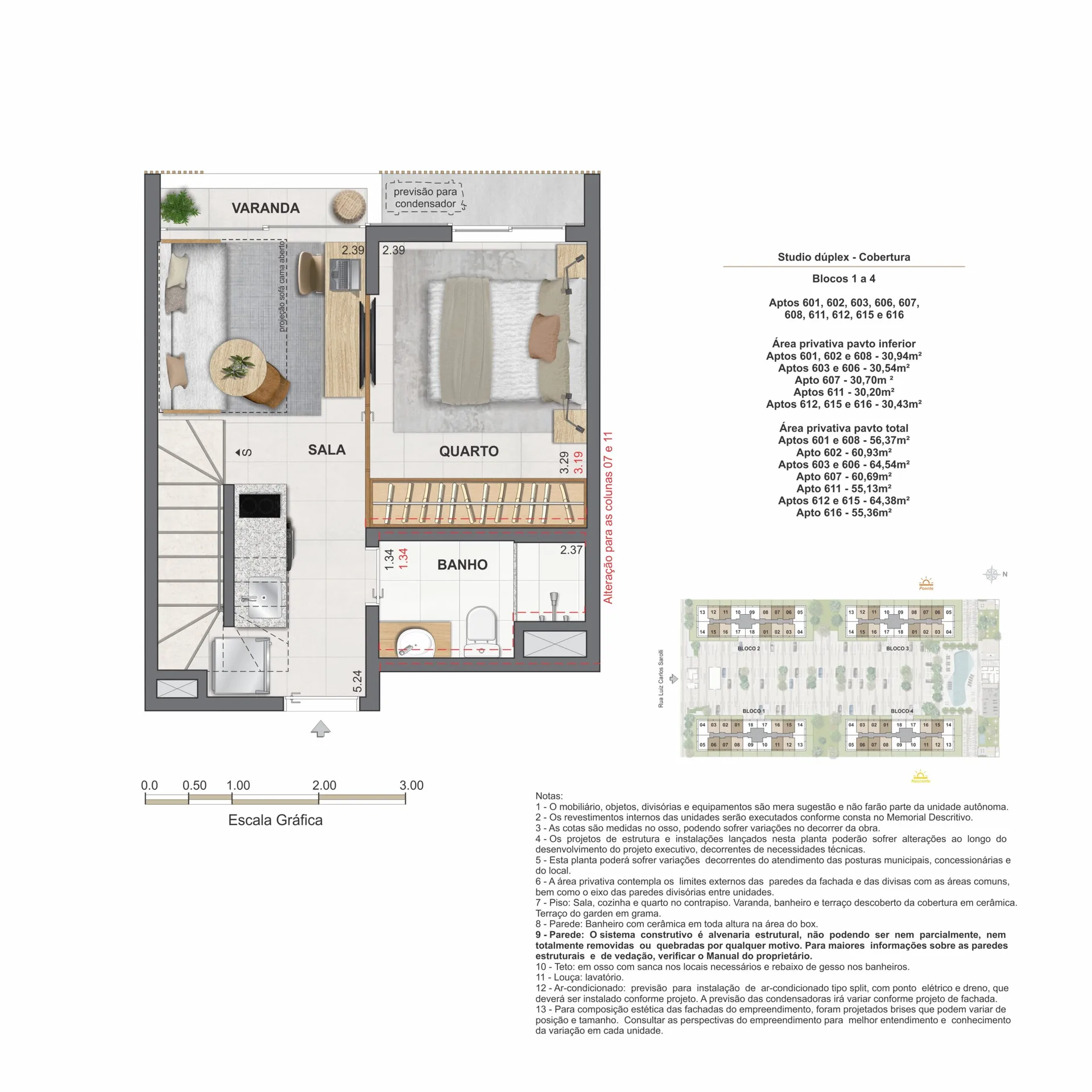 Planta 11: Feel Pontal Oceânico, studio de alto padrão no Recreio dos Bandeirantes, Rio de Janeiro