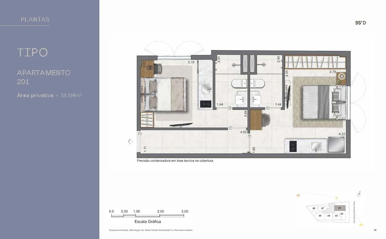 Planta 9: Villa Mozak, apartamento de alto padrão no Leblon, Rio de Janeiro