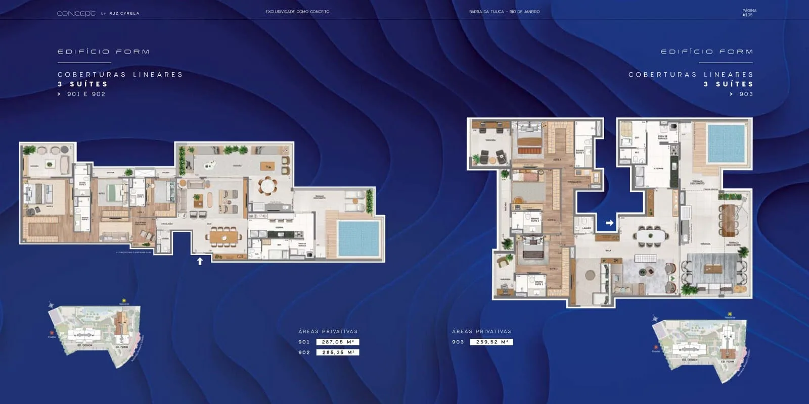 Planta 4: Concept RJZ Cyrela, apartamento de alto padrão na Barra da Tijuca, Rio de Janeiro