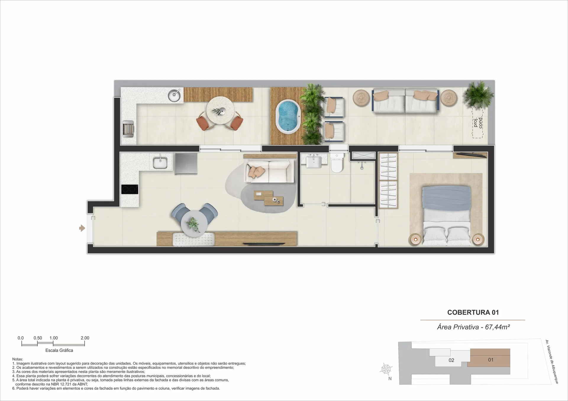 Planta 19: Stay 360 Leblon, apartamento de alto padrão no Leblon, Rio de Janeiro