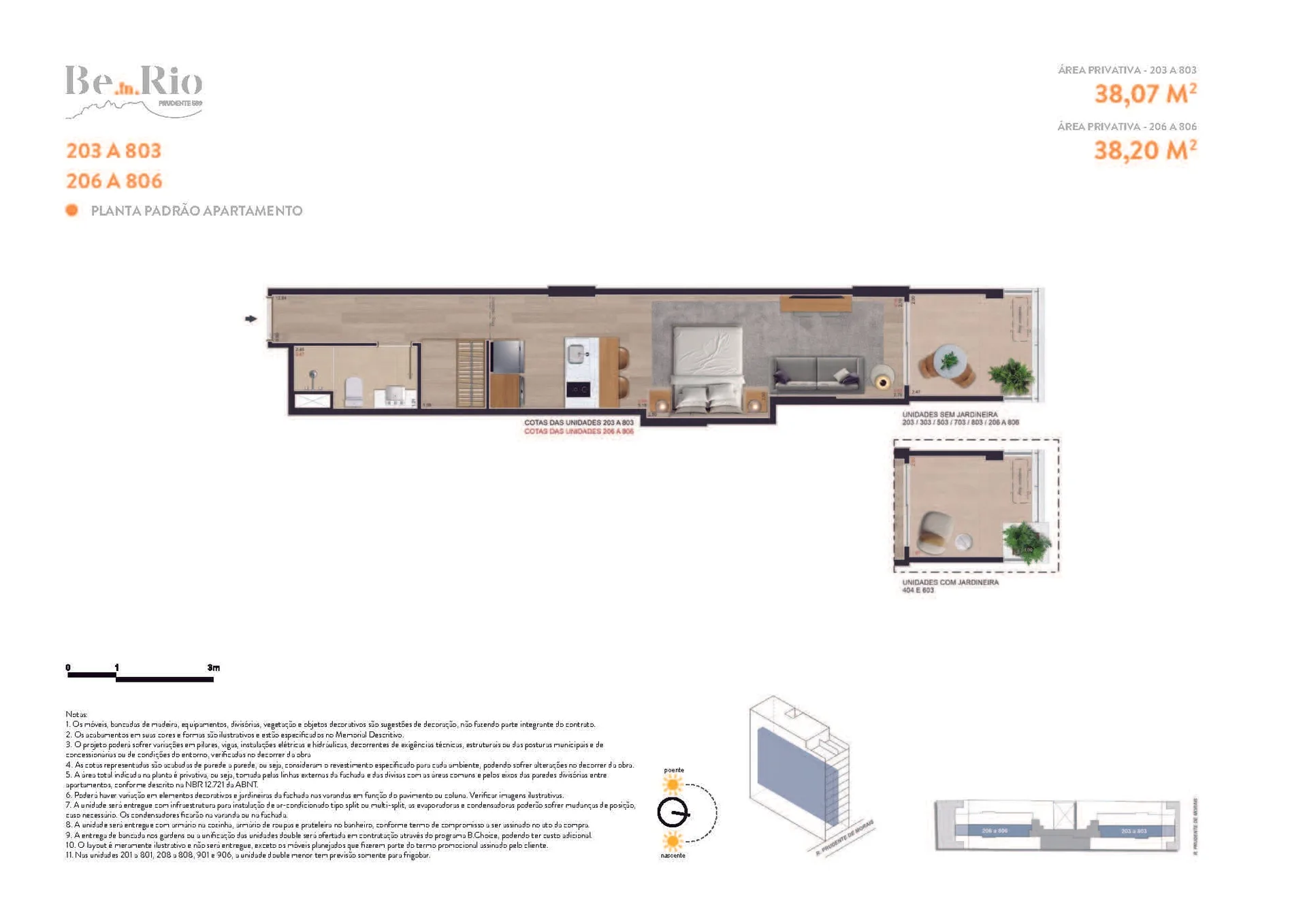 Planta 9: Be in Rio Prudente 589, studio de alto padrão em Ipanema, Rio de Janeiro