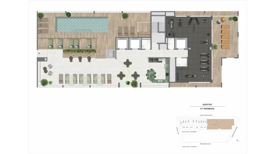 Planta 4: Connect Square, studio de alto padrão no Centro, Rio de Janeiro